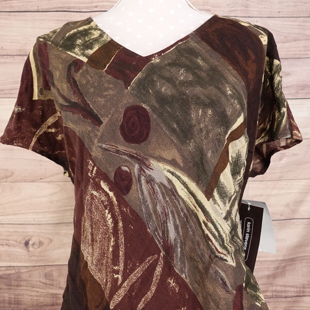 NWT KARIN STEVENS WOMEN'S PETITE USA MADE TOP BLOUSE WOMENS SIZE 20WP‎